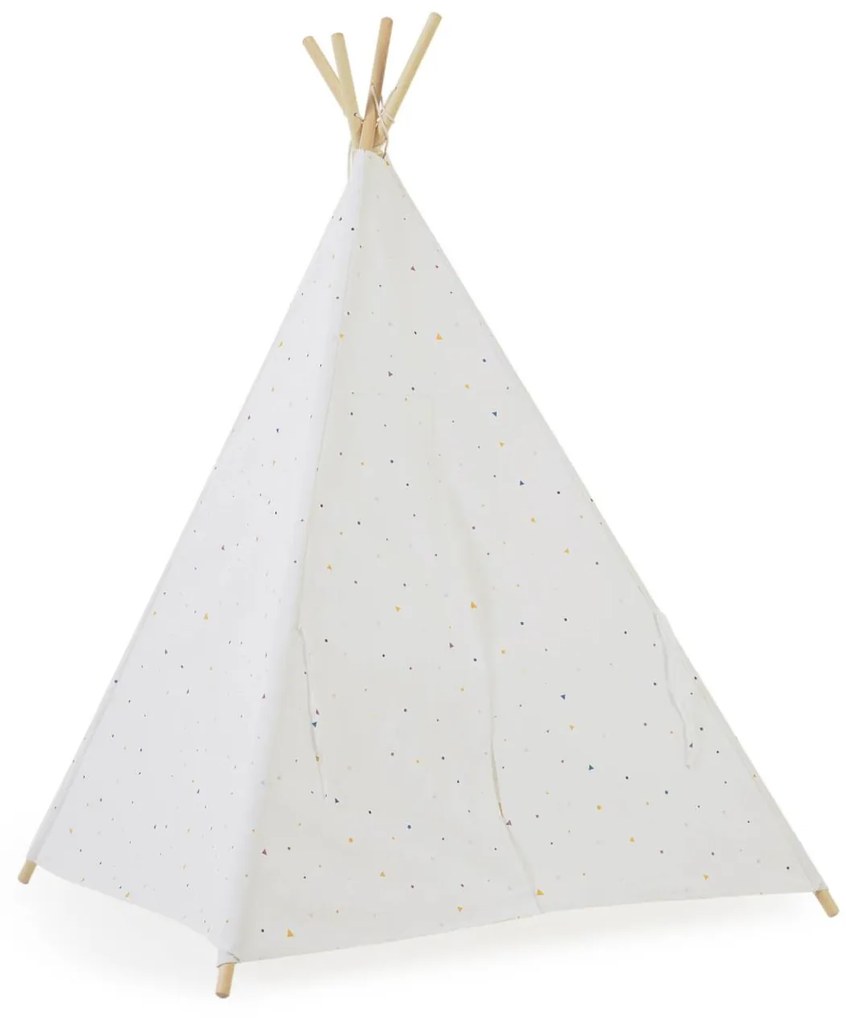 Kave Home - Tipi Miris 100% cotone multicolore e gambe in legno massello di pino