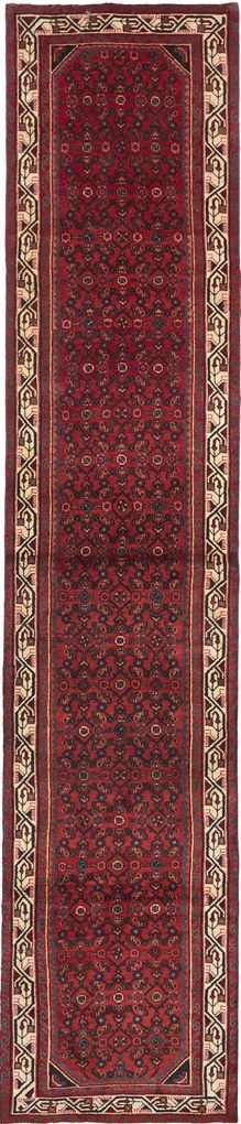 Hamedan Tappeto 420 x 90 Rosso (Iran) Annodato A Mano