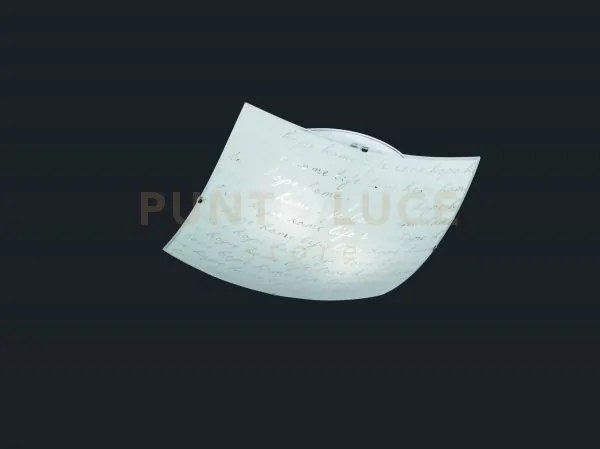 Signa plafoniera quadrata vetro decoro firma d. 40x40cm 2 luci atta...