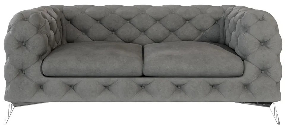Divano grigio con rivestimento in velluto 185 cm Chelsea – Ropez