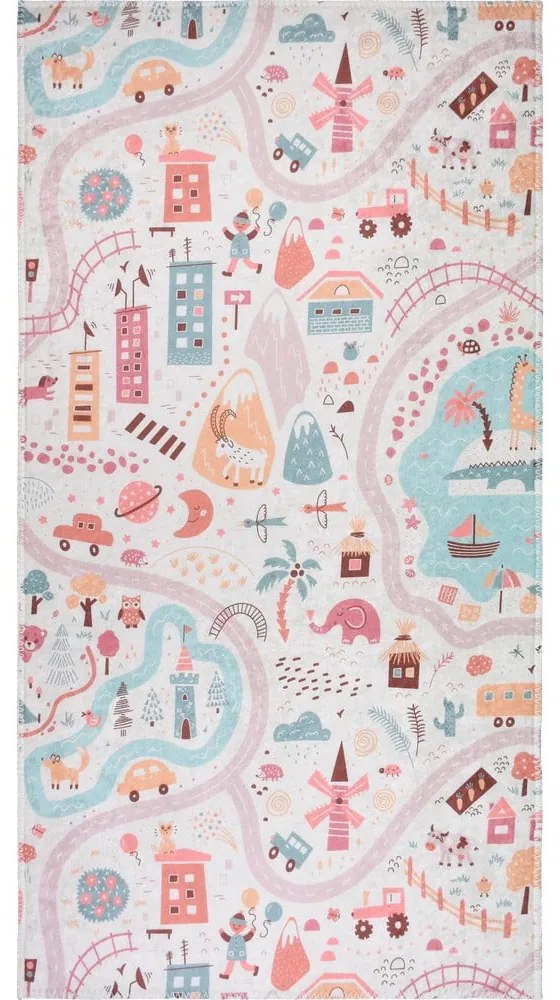 Tappeto per bambini 80x150 cm Pastel Neighborhood - Vitaus