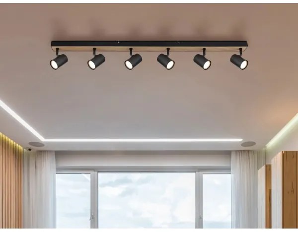 Globo 57911-6DBW - Faretto ROBBY 6xGU10/35W/230V nero/marrone