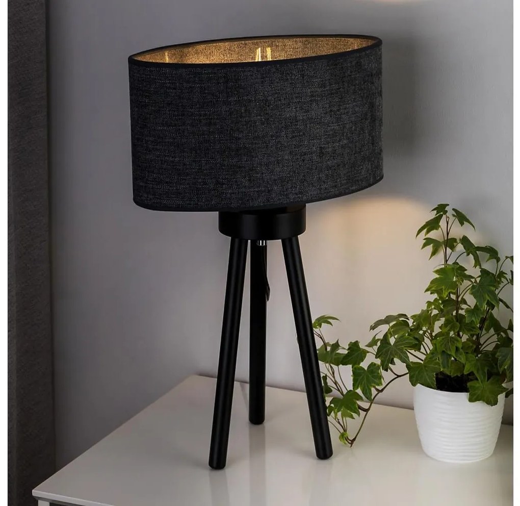 Duolla - Lampada da tavolo OVAL 1xE27/15W/230V diametro 30 cm grigio