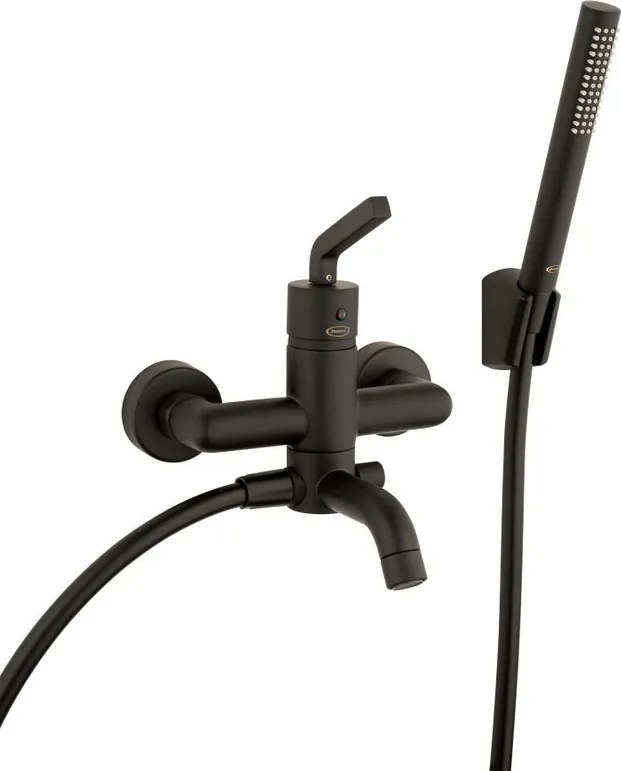 Rubinetto per vasca getto laminare cristallino Verbano Q per muro nero spazzolato JACUZZI RUBINETTERIA