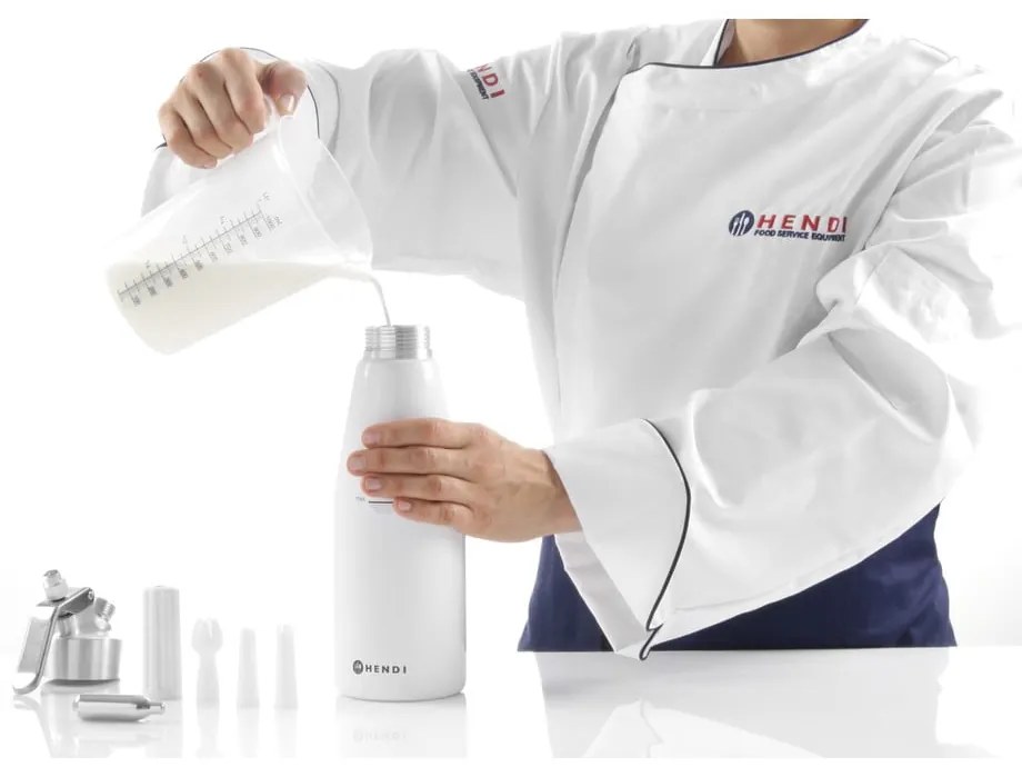 Bottiglia per panna montata in alluminio nero, 500 ml Kitchen Line - Hendi