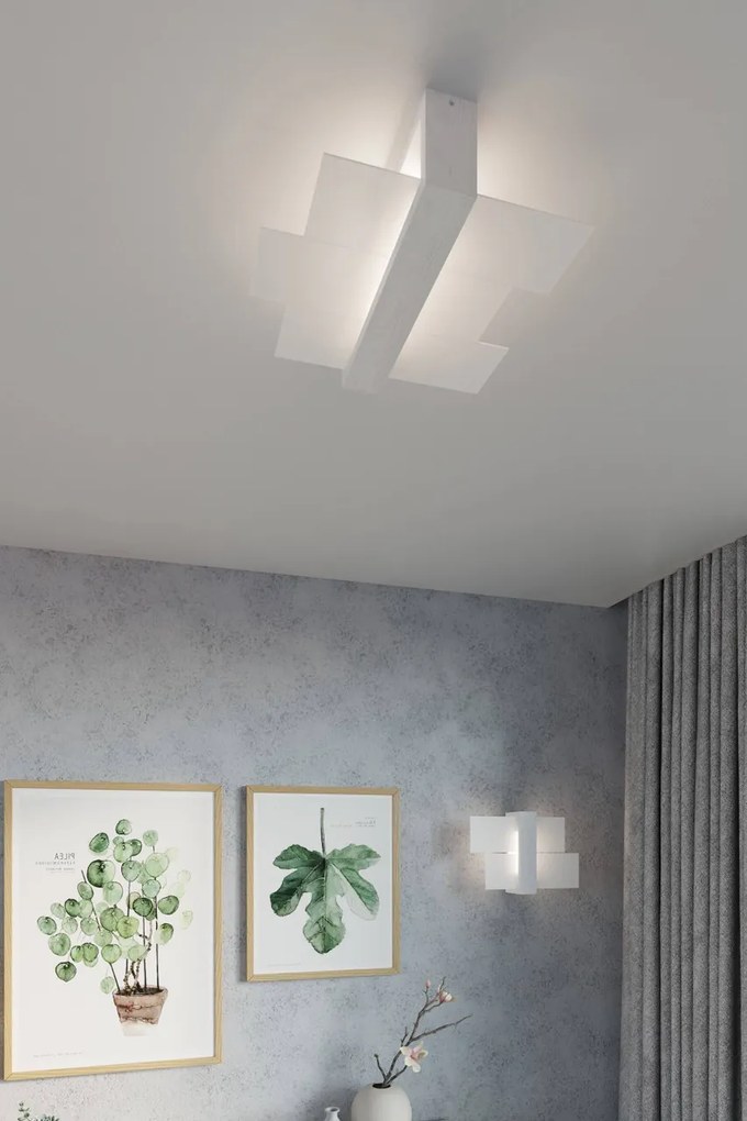 Plafoniera da Soffitto in Legno e Vetro 2xE27 FENIKS 2 da Interno
