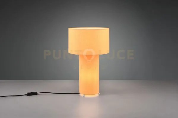 Bale lampada da tavolo base illuminata e paralume tessuto giallo h....