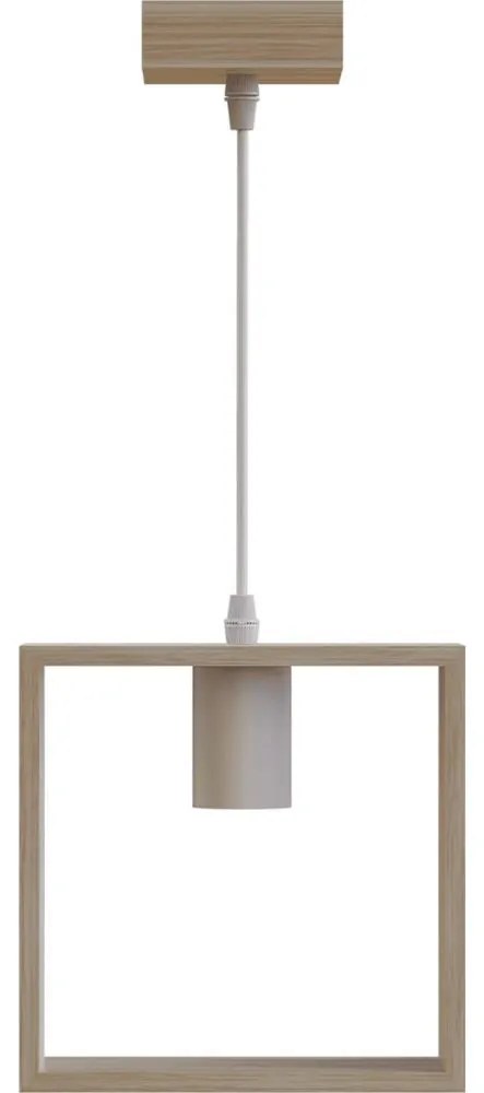 Aigostar - Lampadario sospeso in legno con cavo, 1xE27/60W/230V, pino