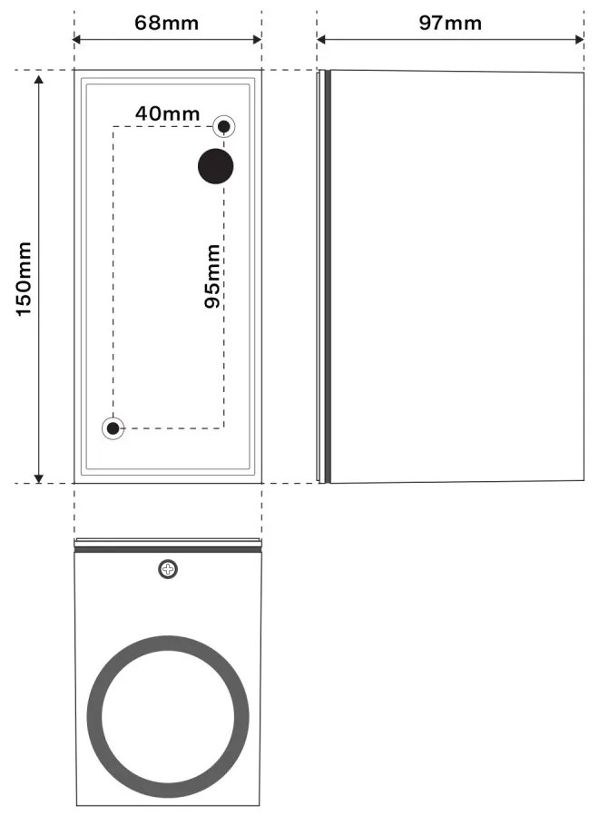 Applique Rettangolare Bidirezionale IP65 - GU10 Grigio Base GU10