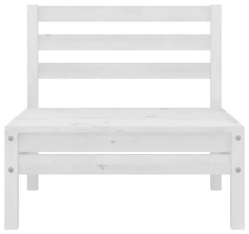 Set Divani da Giardino 4 pz Bianco in Legno Massello di Pino