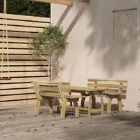 Set da Pranzo da Giardino 3 pz in Legno di Pino Impregnato cod mxl 37855