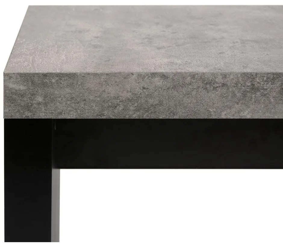 Panchina nera e grigia con decoro in cemento , 140 x 43 cm Detroit - TemaHome