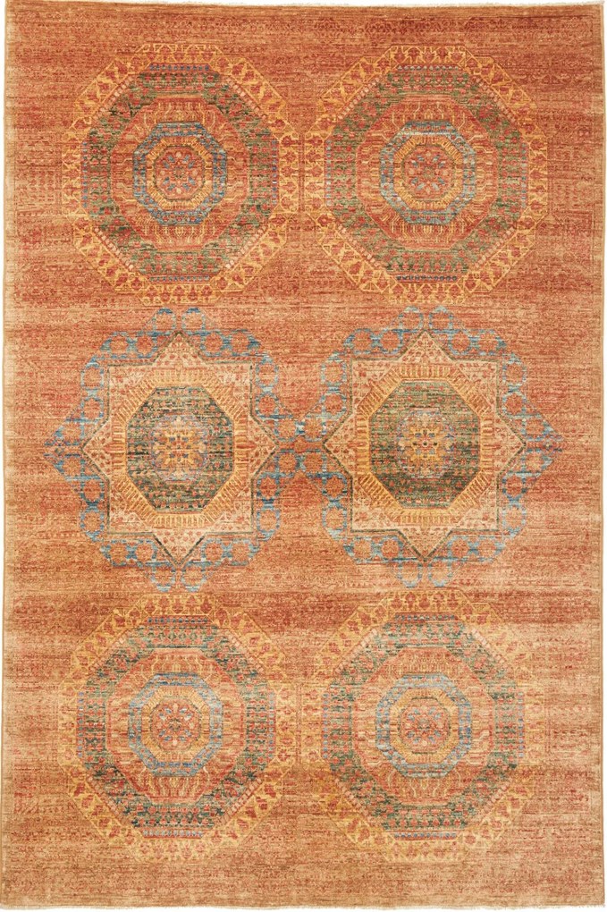 Mamluk Tappeto 140x220 Giallo (Pakistan) Annodato A Mano
