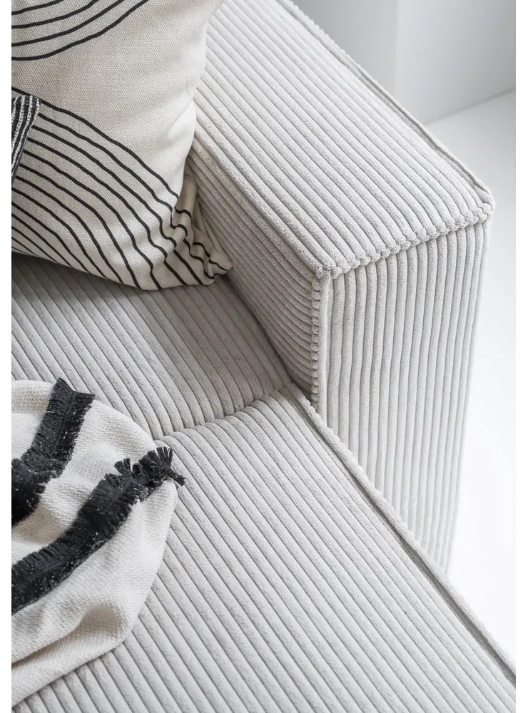 Divano letto angolare in velluto a coste bianco Brave Dave - Miuform