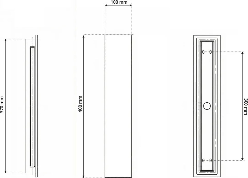 Applique da parete in cemento 40cm per Strisce LED Bidirezionale