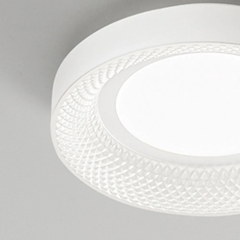 Plafoniera Contemporanea Hive Metallo Bianco Acrilico Led 40W Cct 3000/4000K