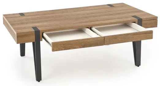 Tavolino TULUZA 41x120 cm oro noce/nero