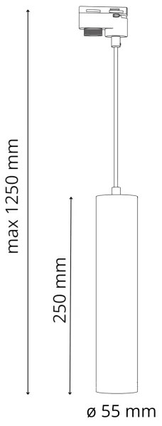 Lampadario su filo per sistema a binario MARIBEL 3xGU10/10W/230V + 1 m rotaia sistema