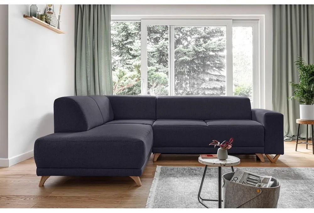 Divano angolare color antracite allungabile e con contenitore (penisola a sinistra/a L) Classy Sophie – Miuform