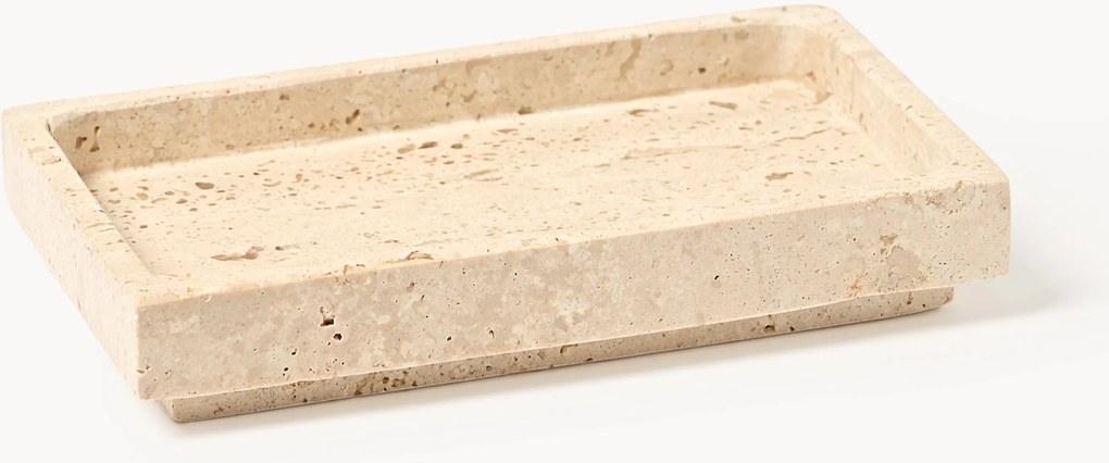 Portasapone in travertino Susan
