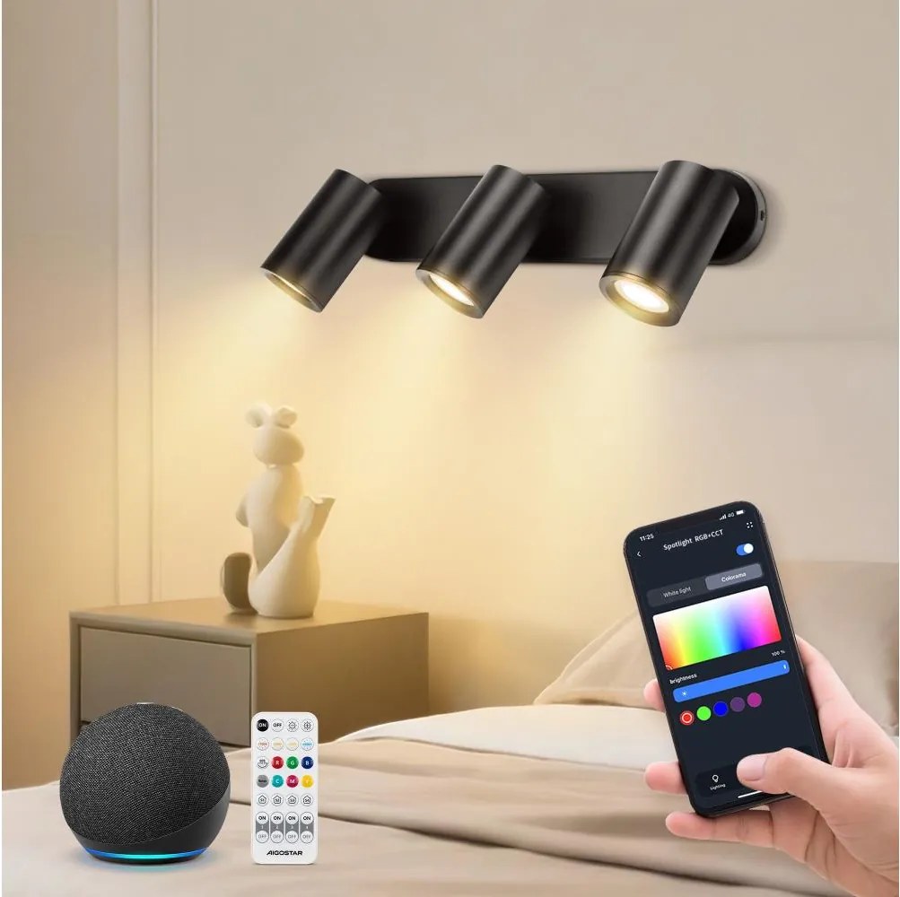 Aigostar - Faretto LED RGBW dimmerabile MESH 3xLED/4,9W/230V 2700-6500K bianco + telecomando