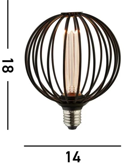 Searchlight 26004BK - Lampadina decorativa a LED GLOBE E27/4,5W/230V 2700K