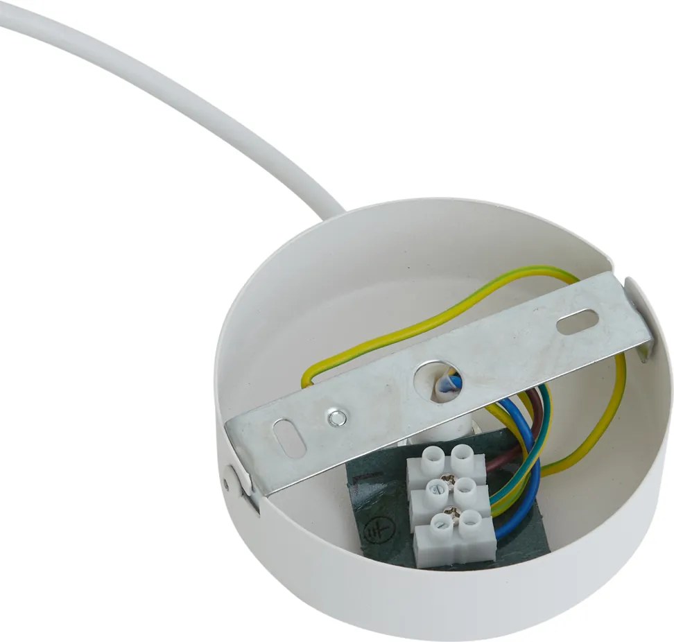Alimentatore per binario monofase con piastra di montaggio rotonda bianca - Iconic