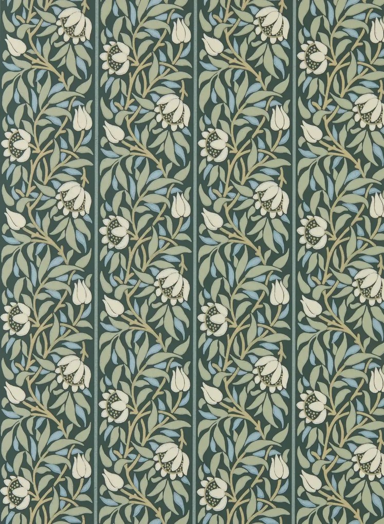 Morris & Co Carta da parati Peony Trellis - Bayleaf/ Slate