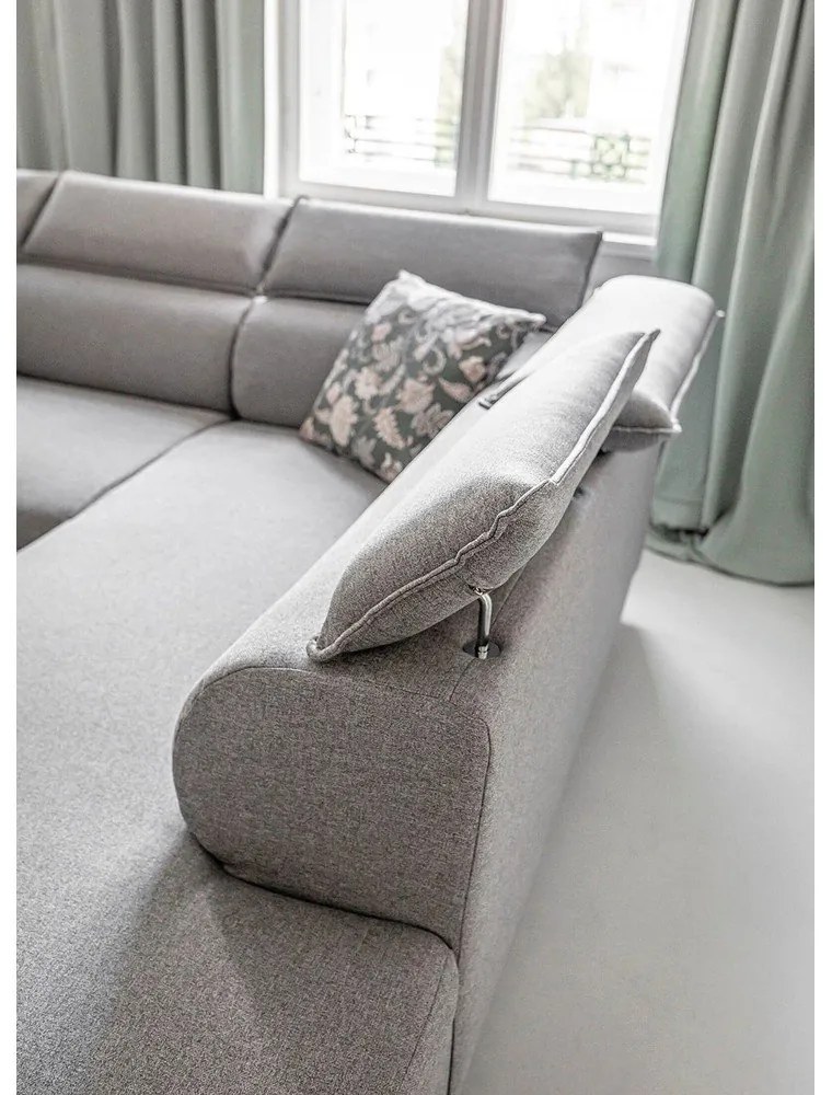 Divano letto angolare grigio chiaro (angolo destro) Sweet Harmony - Miuform