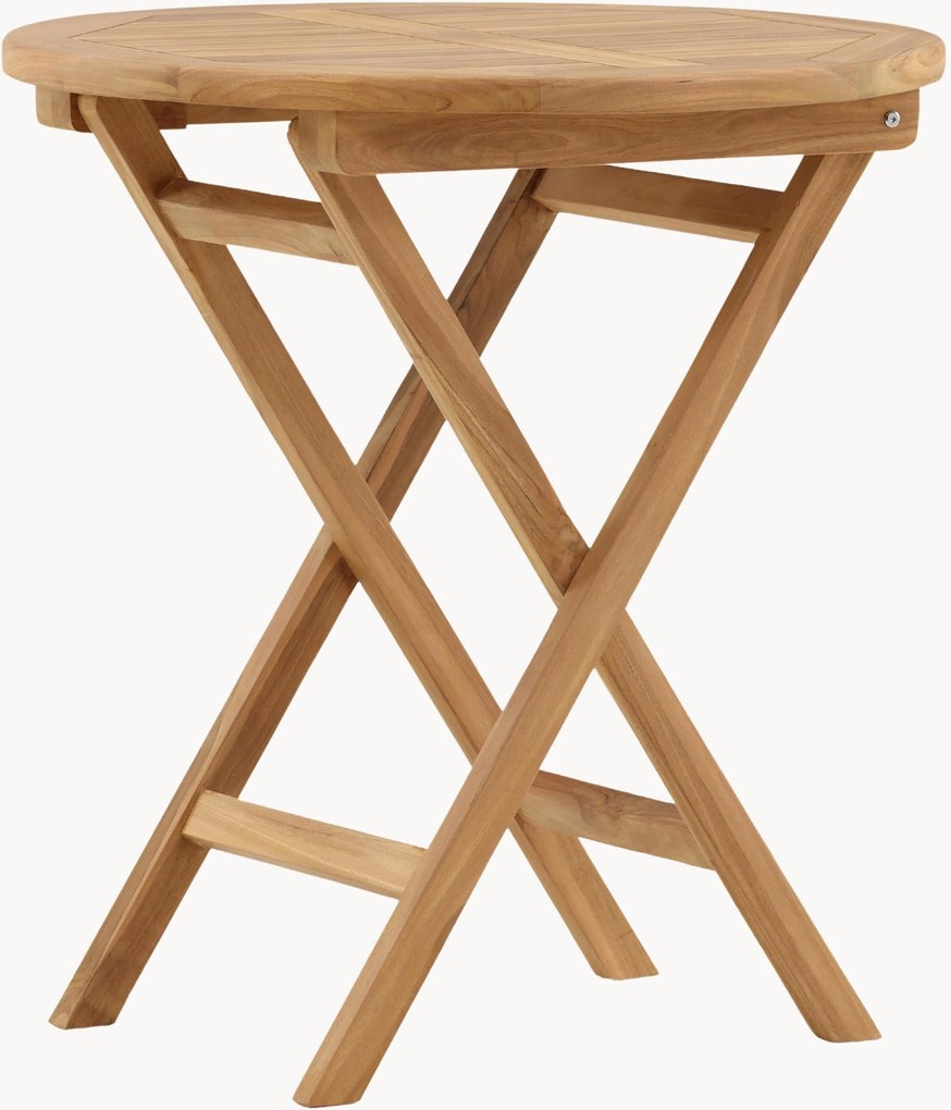 Tavolino da giardino rotondo pieghevole in legno di teak Kenya, Ø 70 cm