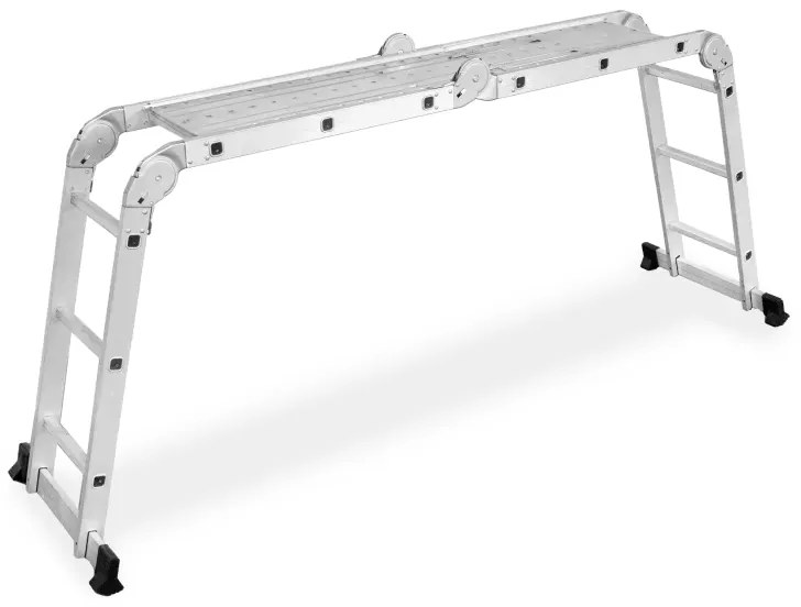 Scala multifunzionale in alluminio 4 x 3 gradini - 125 kg + piattaforma