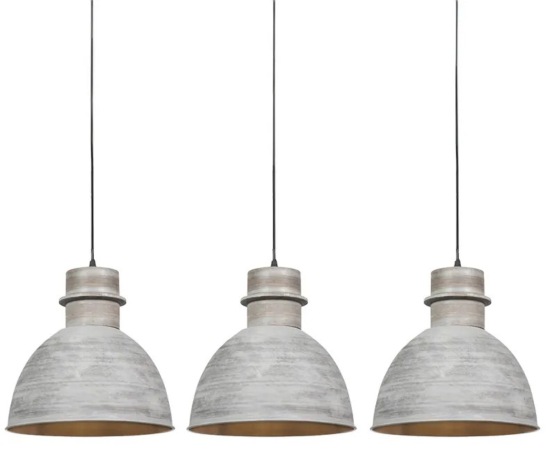 Set di 3 lampade a sospensione country grigio - DORY