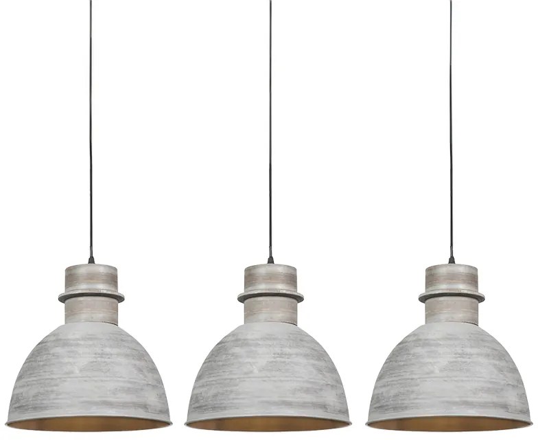 Set di 3 lampade a sospensione rustiche grigie - Dory
