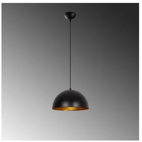 Lampada a sospensione su cavo SIVANI 1xE27/40W/230V Ø 30 cm nero/ramato