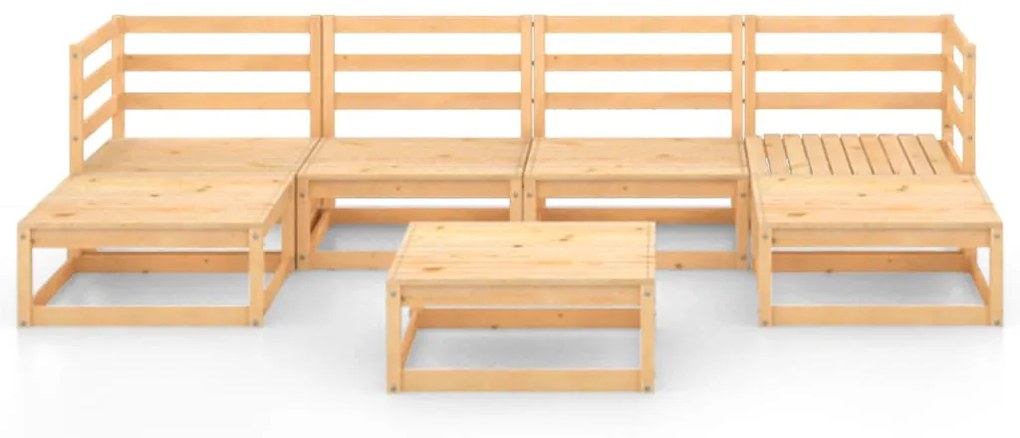 Set Divani da Giardino 7 pz in Legno Massello di Pino