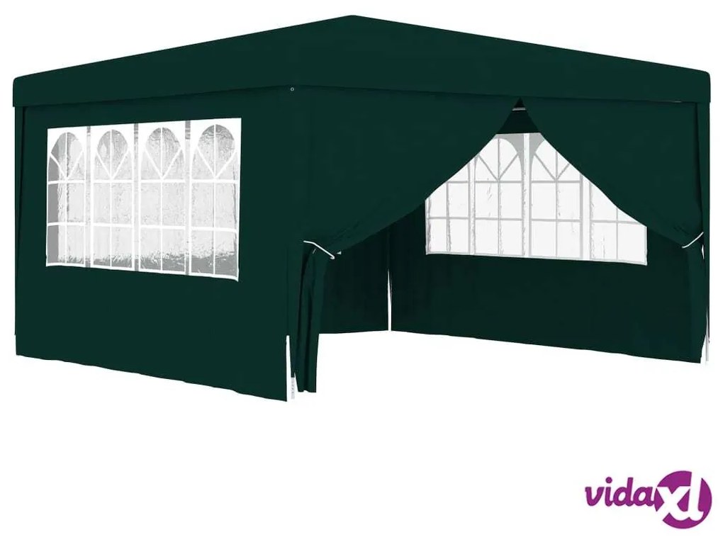 vidaXL Gazebo Professionale con Pareti 4x4 m Verde 90 g/m²