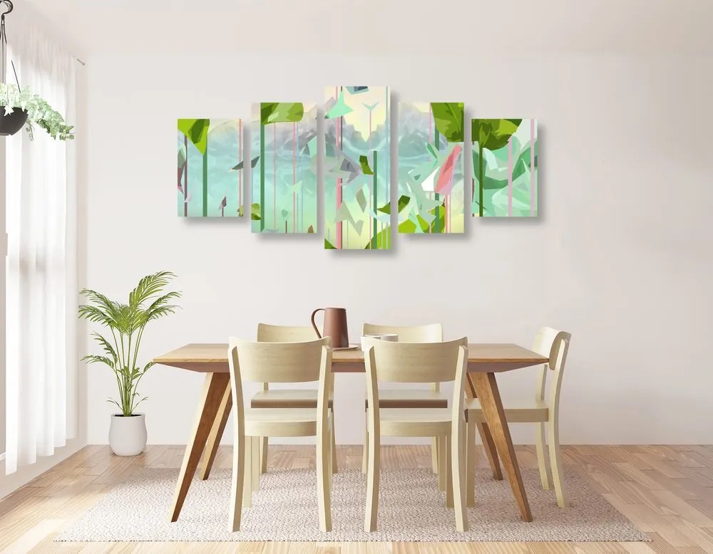 Quadri 5 pezzi – Paradiso astratto