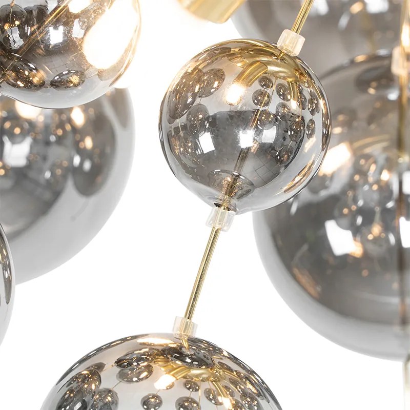 Lampada da soffitto di design in ottone con vetro fumé a 4 luci - Explode