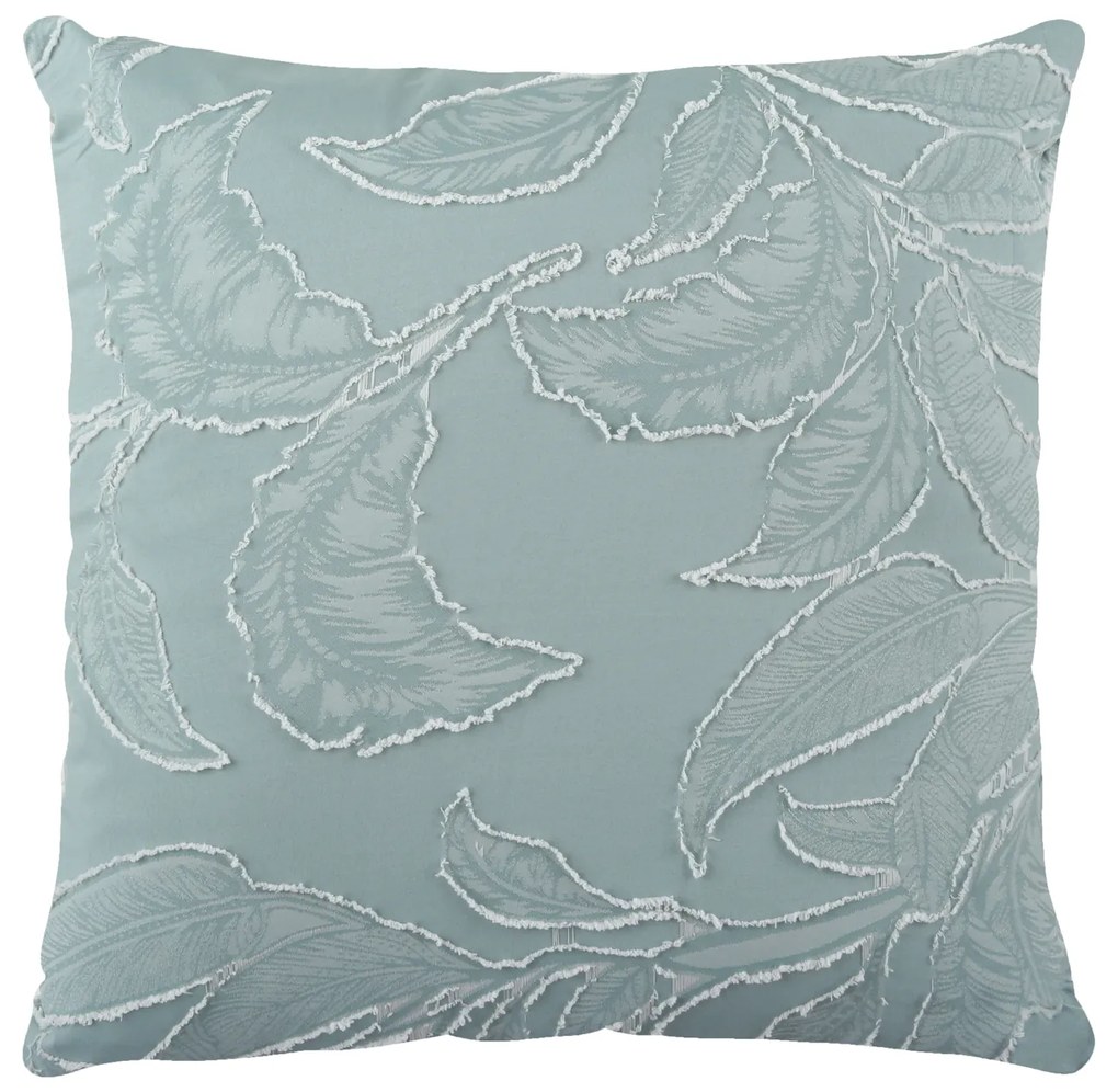 Cuscino divano foglie petrolio 45x45 cm microfibra