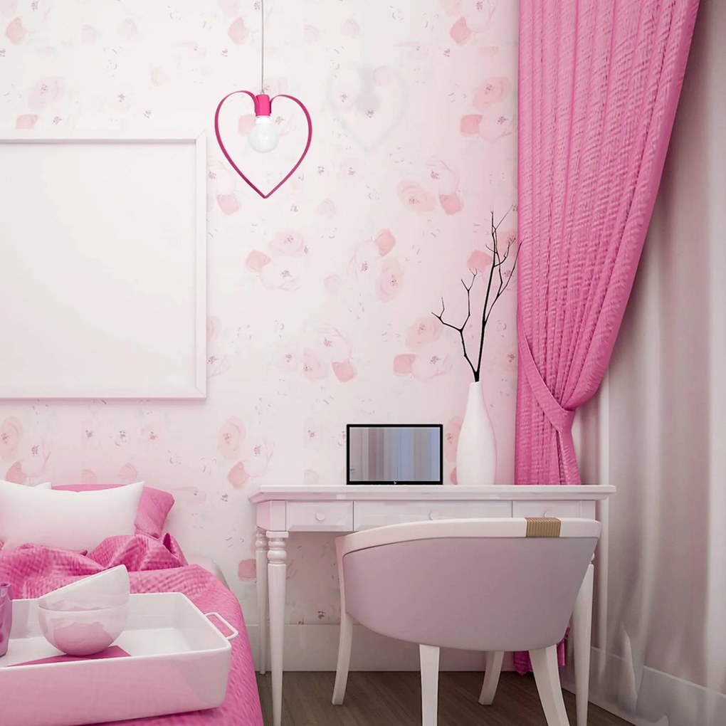 Euluna Lampada a sospensione Amore, 1 luce, rosa
