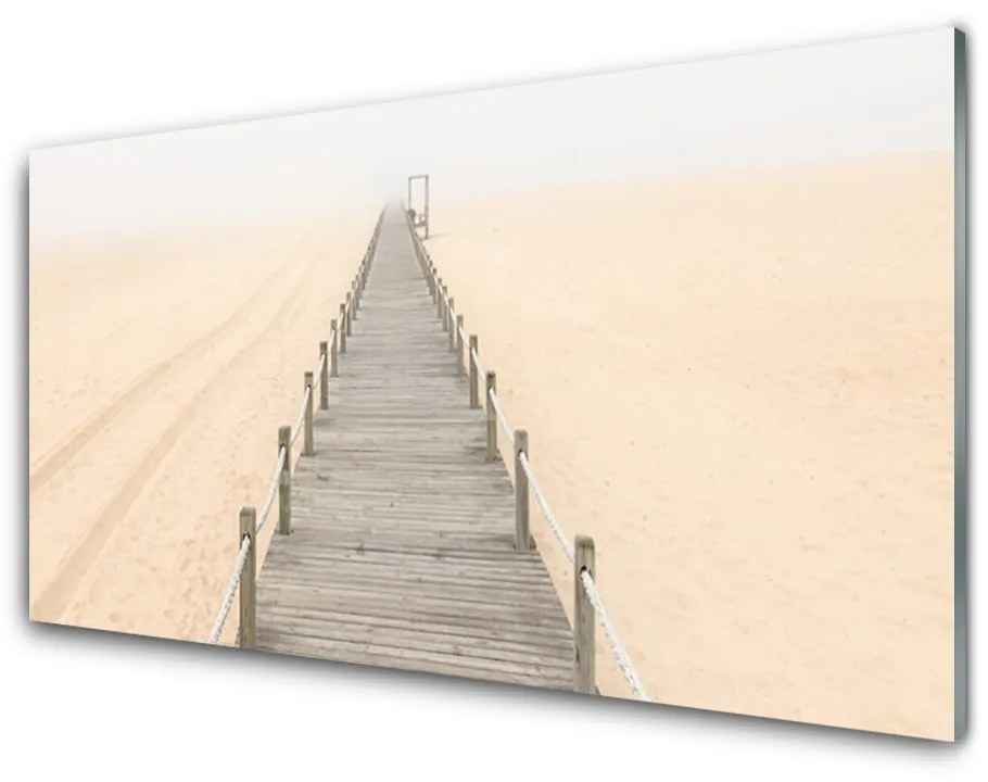 Quadro in vetro Architettura del ponte di sabbia 100x50 cm 2 appendini