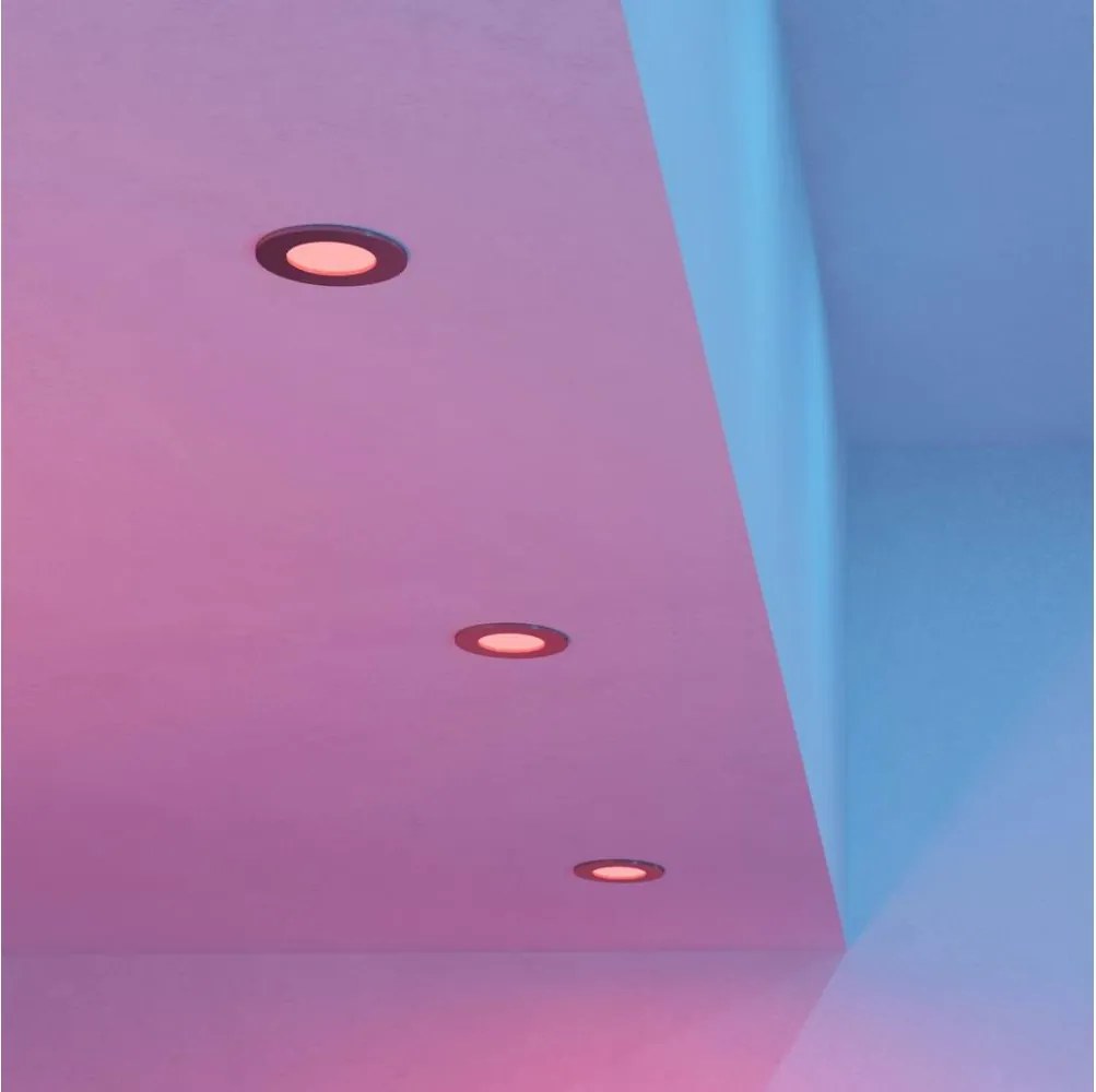 Eglo 901434 - Set 3x LED RGBW FUEVA-Z, faretti da incasso/soffitto, LED/2,8W/230V, 8,8cm, IP44, cromato