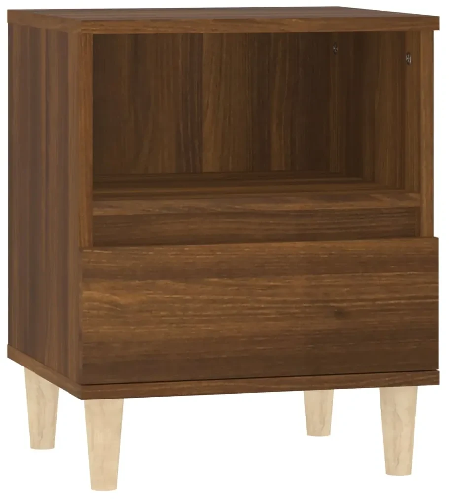 Comodino rovere marrone 40x35x50 cm
