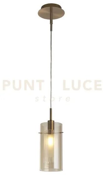 Duo iii pendant - metallo bronzo e bicchiere di champagne