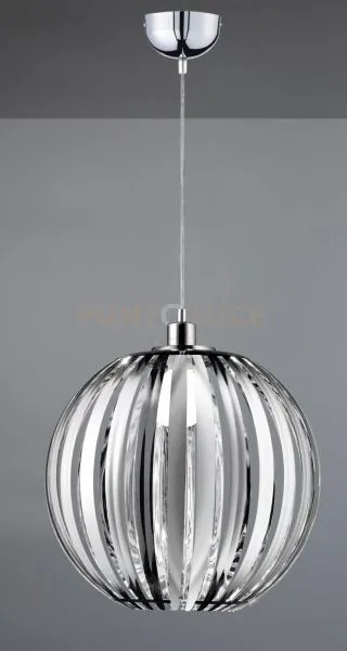 Zucca sospensione palla acrilico cromata d.40cm 1 luce attacco e27