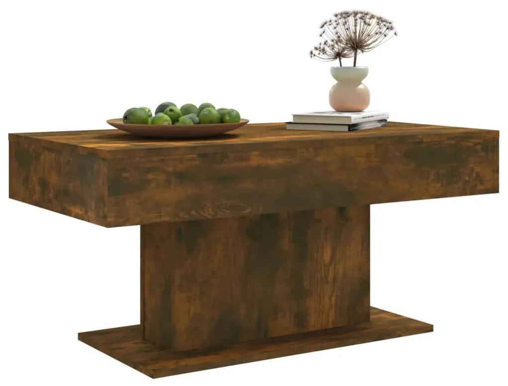 Tavolino da salotto rovere fumo 96x50x45cm in legno multistrato