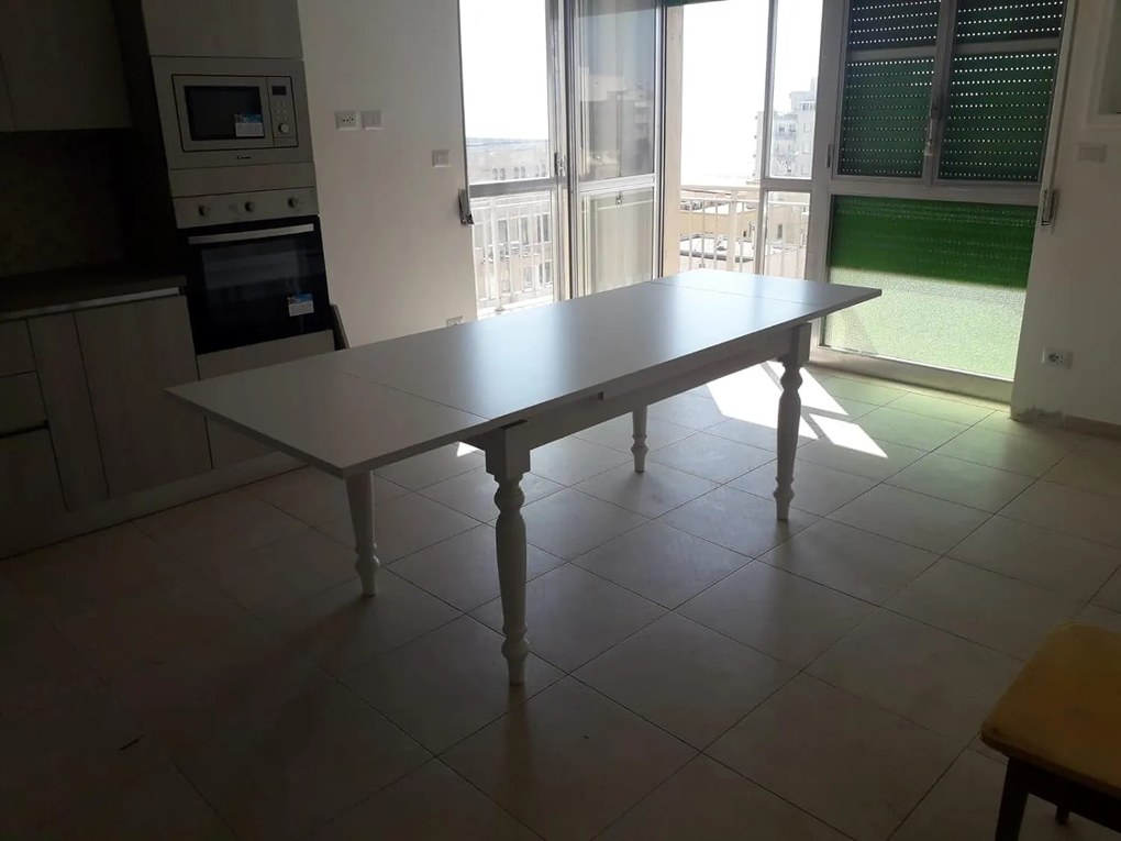 Tavolo da pranzo classico bianco opaco 140x80 cm