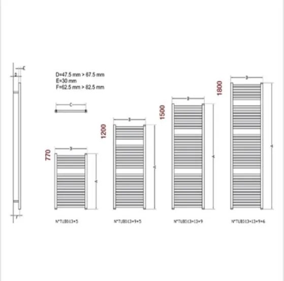 Termoarredo in acciaio bianco Scaldasalviette Ercos Linea Monica ASMONF9010