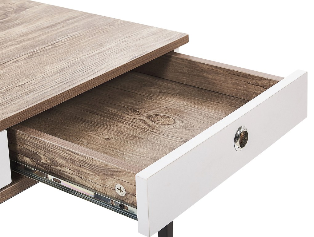 Set di mobili da ufficio legno chiaro e nero FOSTER/HINTON Beliani