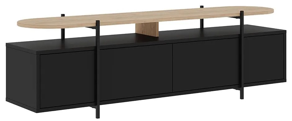 Tavolo TV nero in rovere 160x48 cm Hinoa - Marckeric